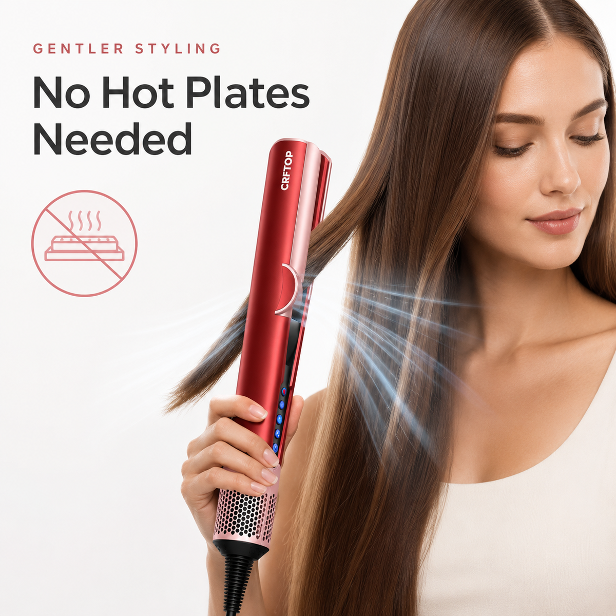 CRFTOP Air Hair Straightener – Airflow Hair Dryer & Straightener for Smooth, Sleek Hair