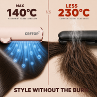 CRFTOP Airform™ Straightener, Wet to Dry Hair Straightener, No Heat Damage, No hot Plates, All Hair Types